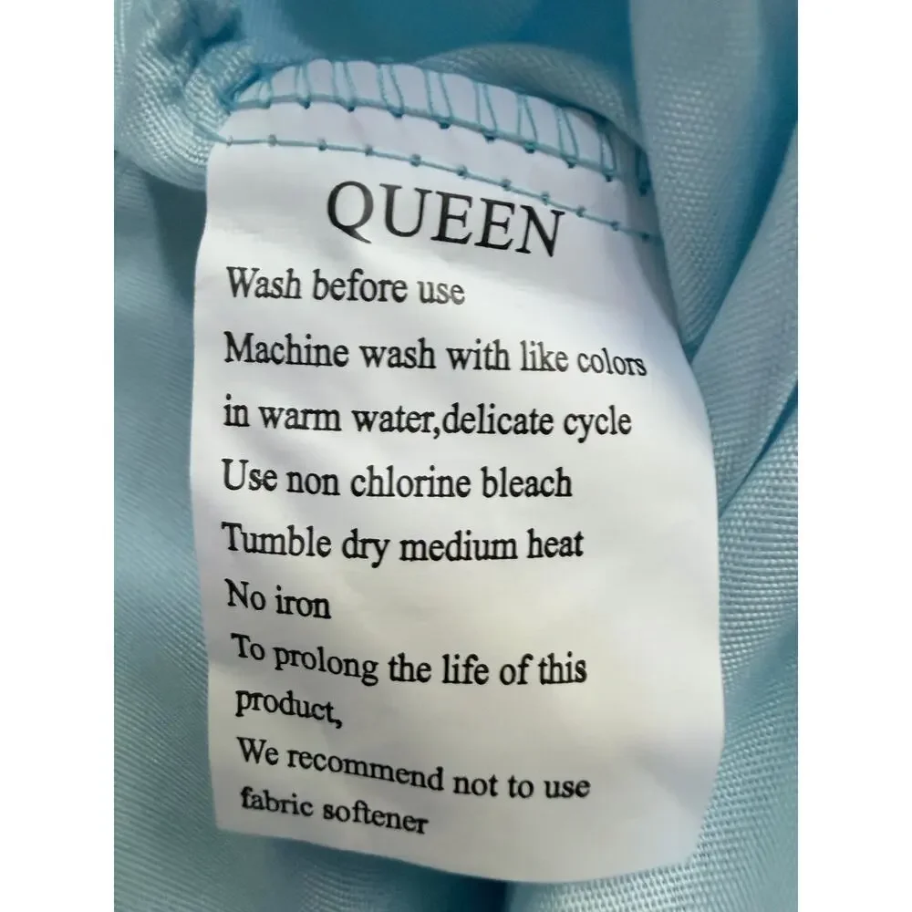 Home American Luxury Lennon Queen Size Sheet Set Light Blue Brand New